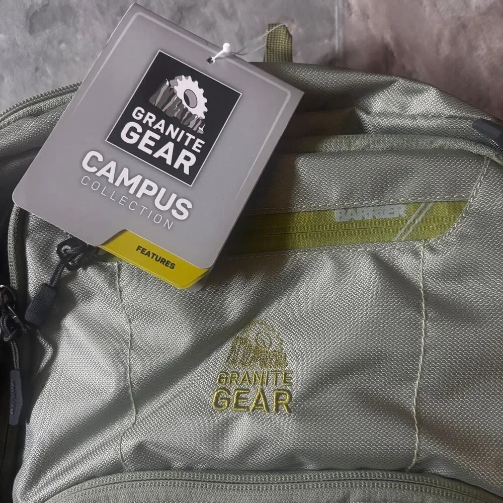 Granite Gear Campus Collection Backpack NWT Green Grey School Hiking Gorpcore